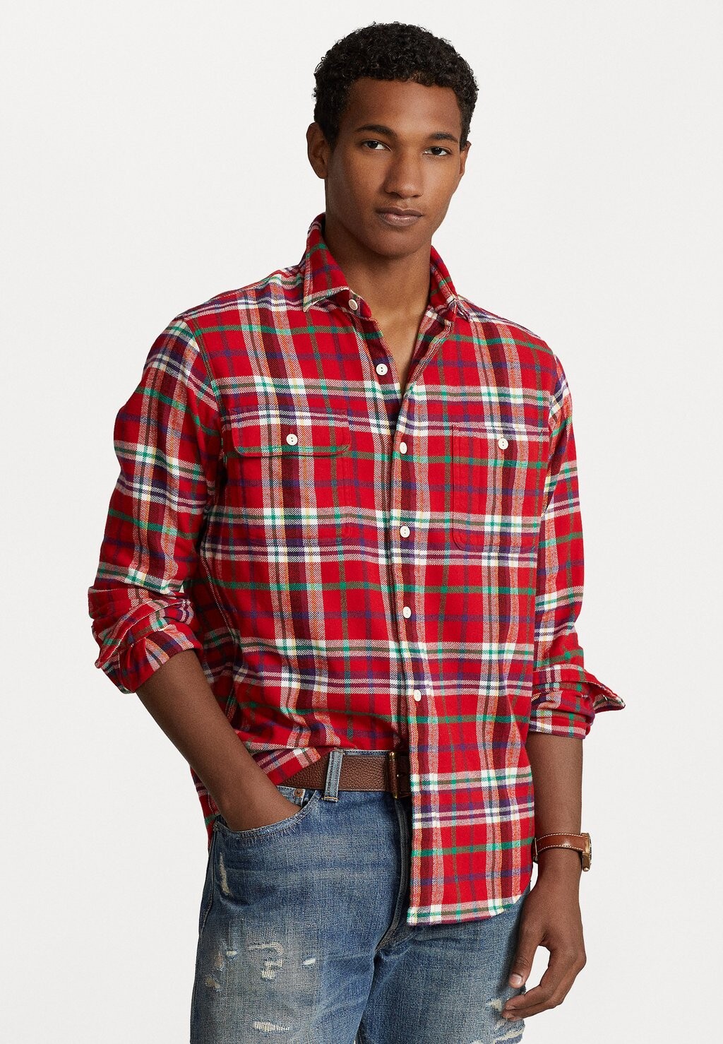 

Рубашка ДЛИННЫЙ РУКАВ Polo Ralph Lauren, красный/белый