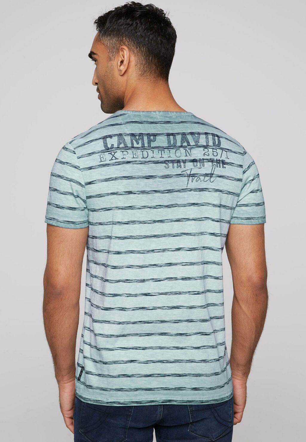 

Футболка с принтом GESTREIFTES HENLEY MIT BRUSTTASCHE Camp David, зеленый