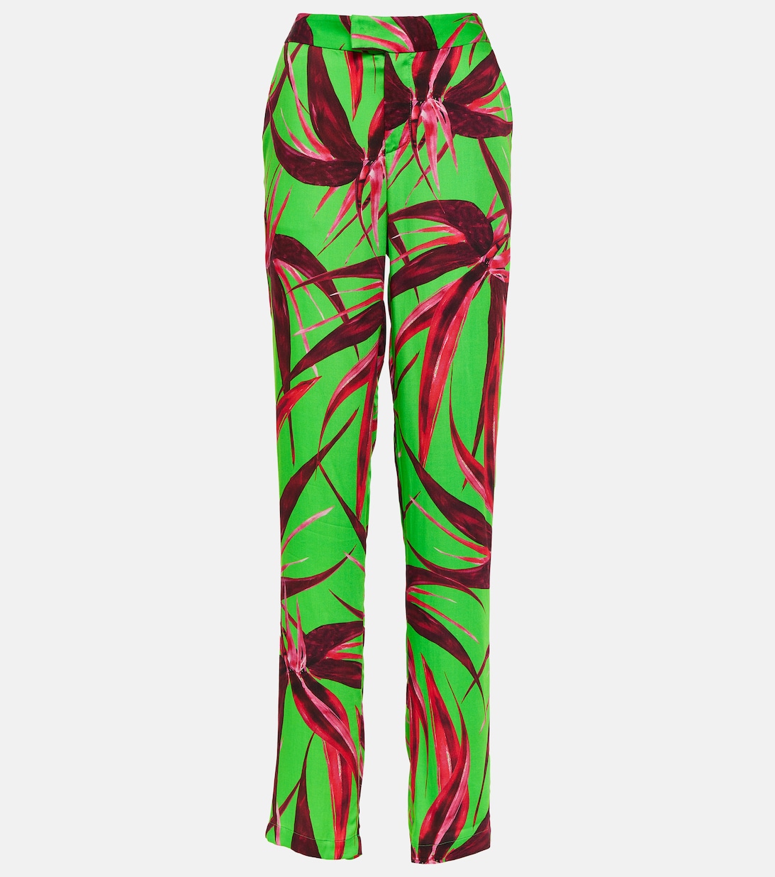 Прямые брюки с цветочным принтом LOUISA BALLOU, красный