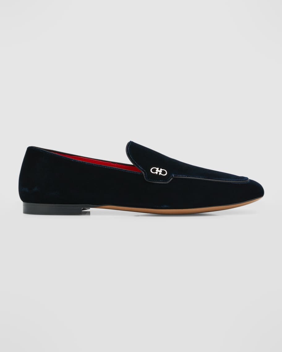 

Мужские бархатные лоферы Gancini с каркасом Ferragamo