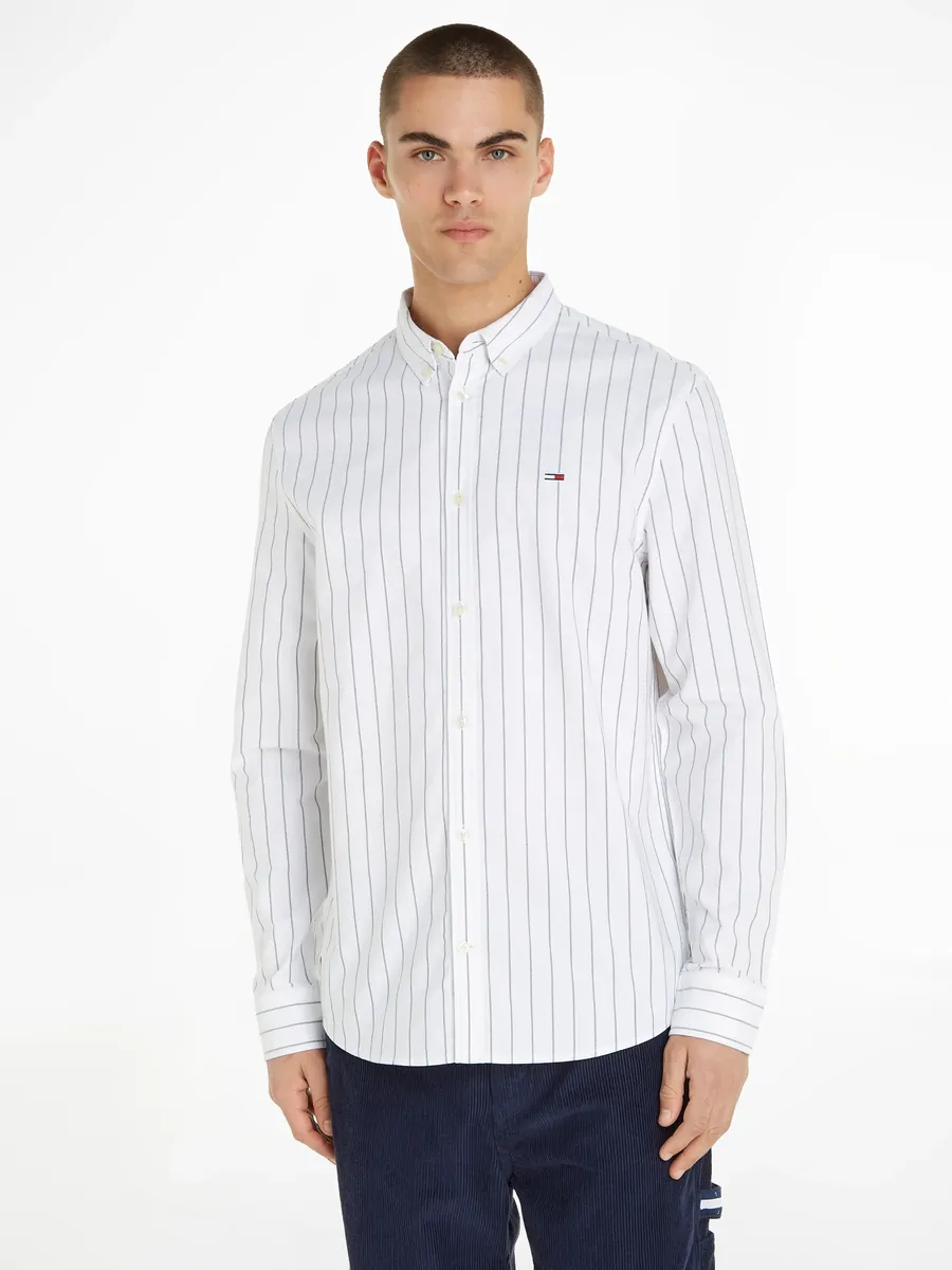 

Рубашка с длинными рукавами Tommy Jeans "TJM CLASSIC OXFORD STRIPE SHIRT", белый