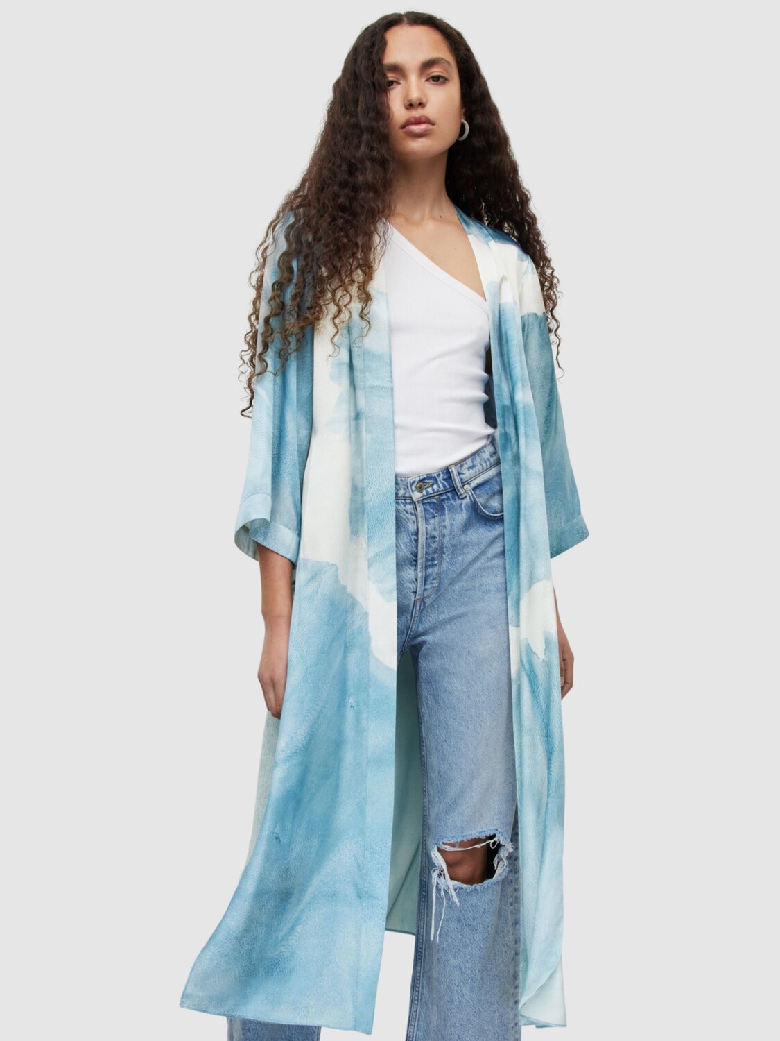 

Куртка с принтом тай-дай AllSaints Carine Mariana, синяя
