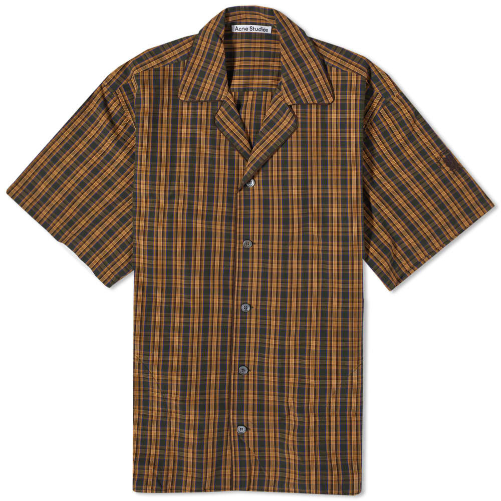 

Acne Studios Samir Рубашка в микро клетку с короткими рукавами