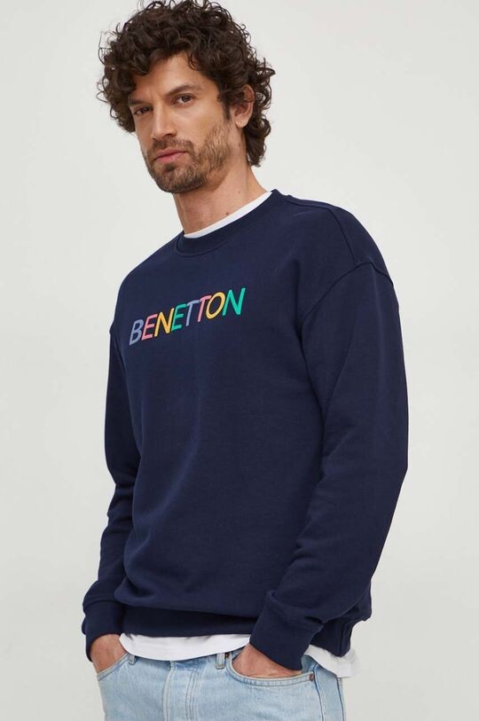 

Хлопковая толстовка United Colors of Benetton, темно-синий