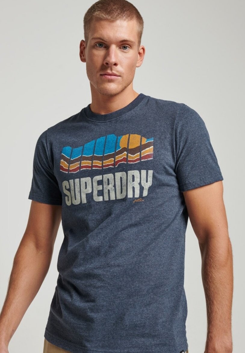 

Футболка с принтом Superdry, синий