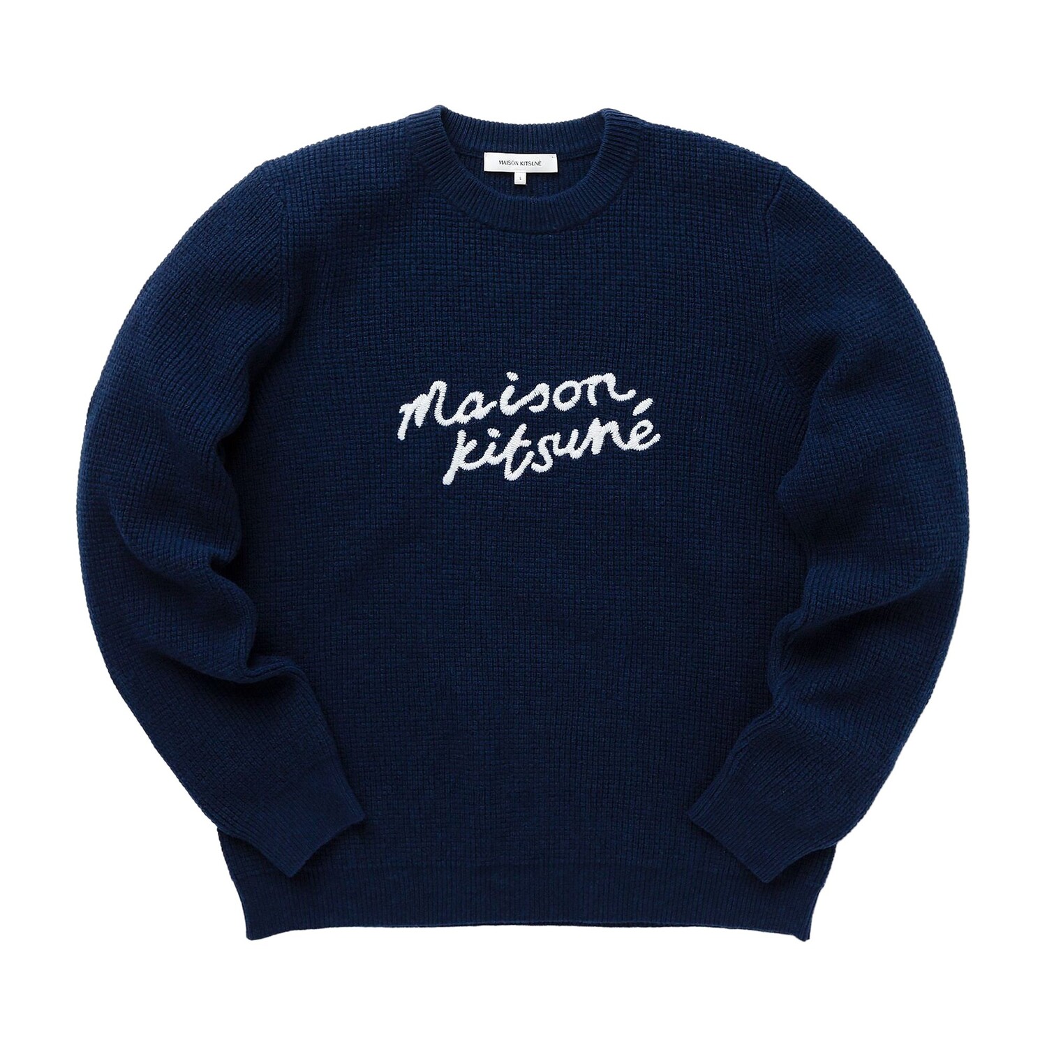 

Комфортный свитер Maison Kitsuné Handwriting, цвет Чернильный синий, Черный