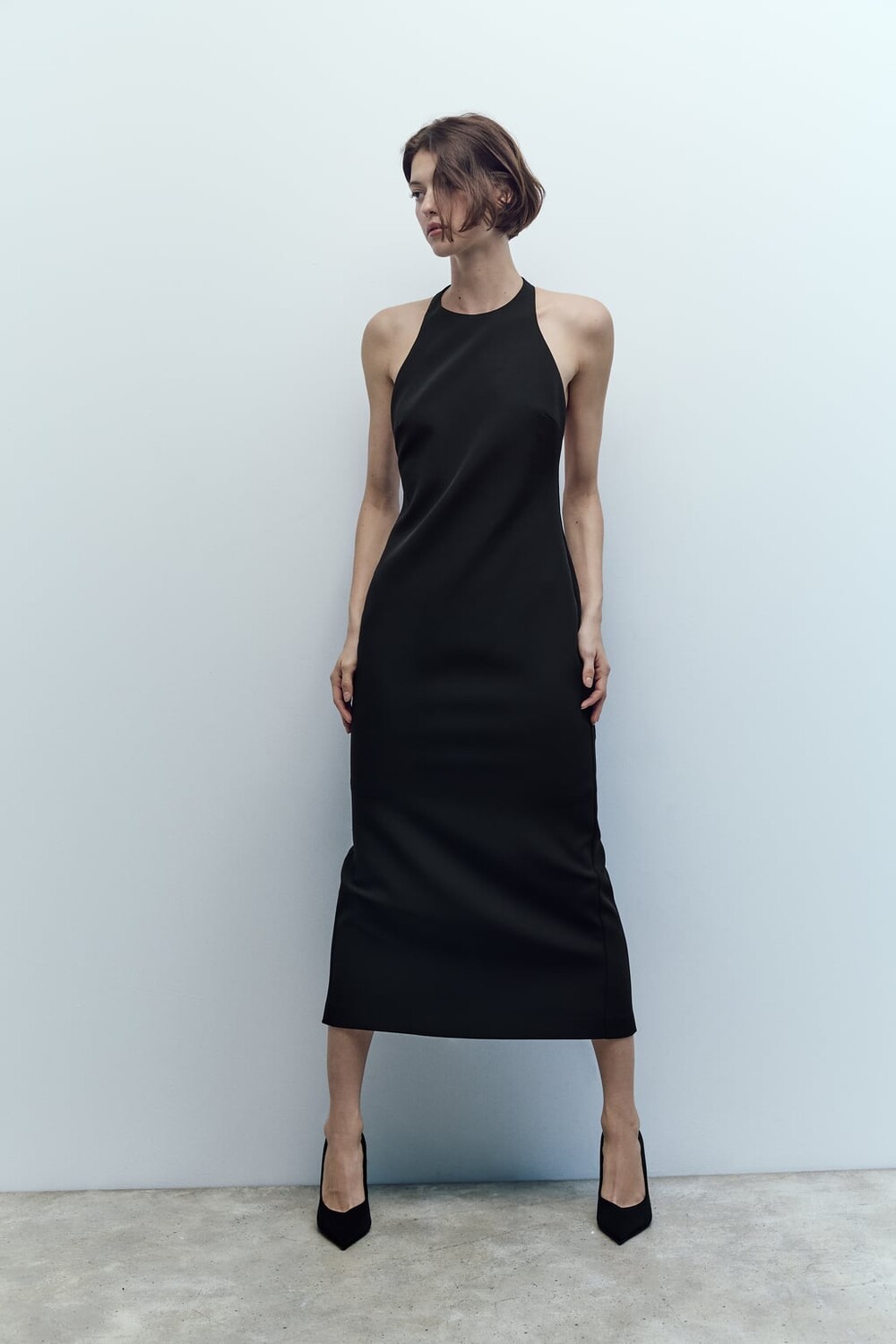 

Туфли на каблуке с острым носком ZARA, черный