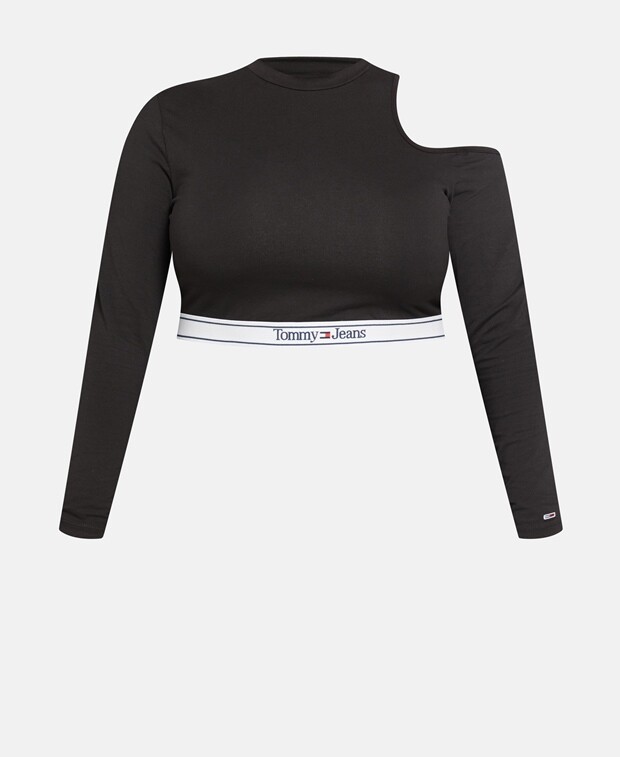 

Укороченный топ Tommy Jeans Curve, черный