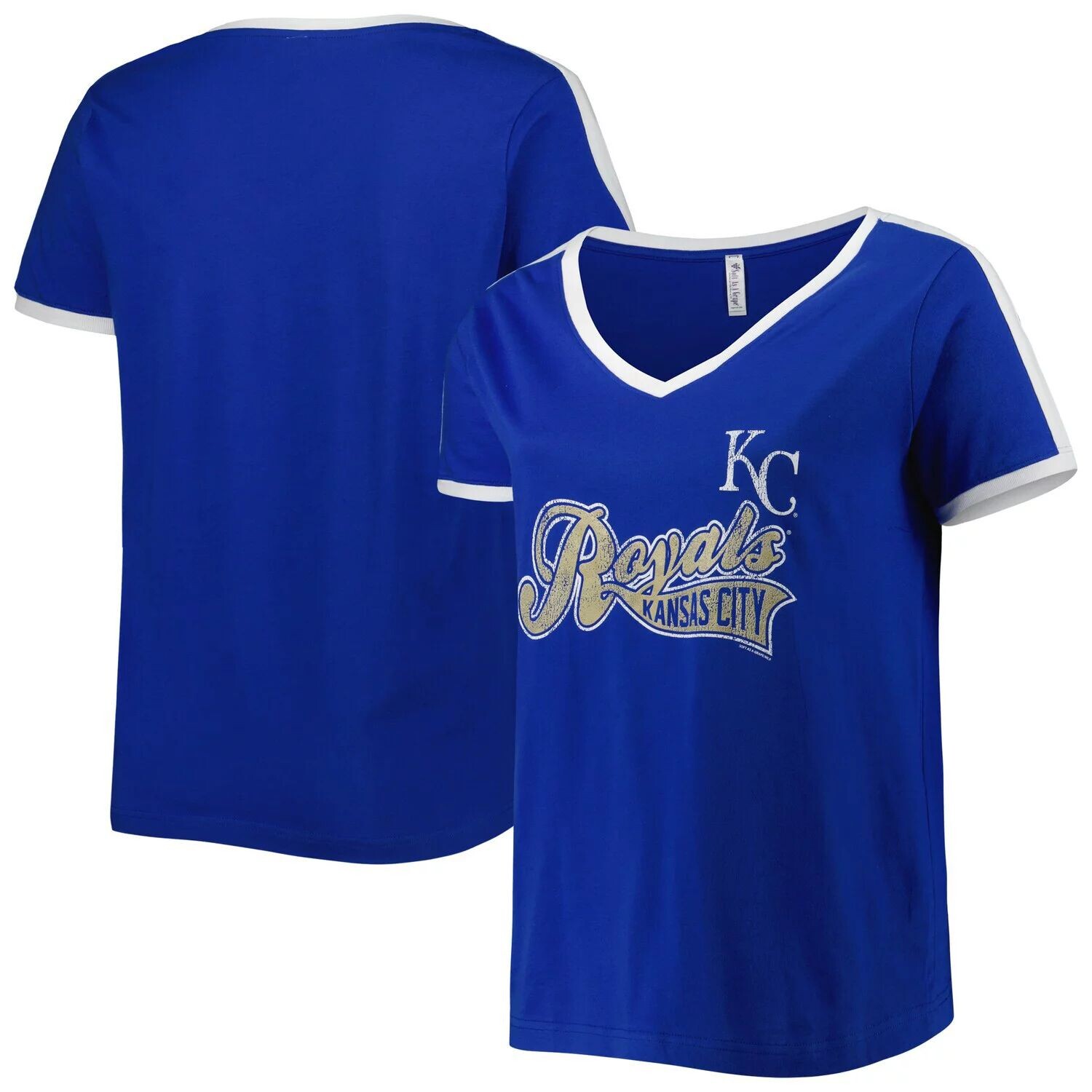 

Женская футболка "Мягкая как виноград" Royal Kansas City Royals размера плюс с v-образным вырезом