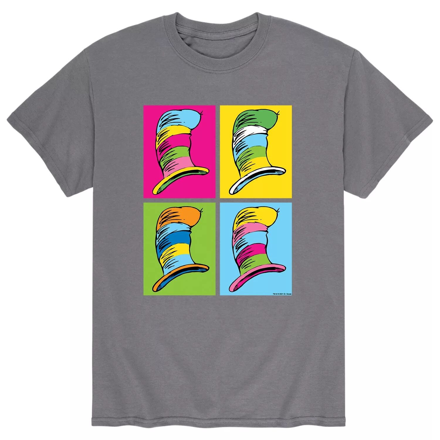 

Мужская футболка с цветными блоками Dr. Seuss Hat Licensed Character