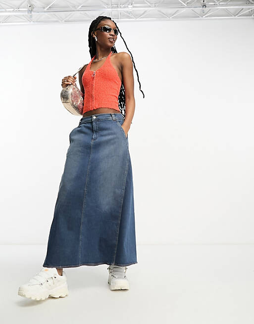 

Трикотажный топ с воротником-молнией ASOS DESIGN из текстурированной пряжи красного цвета
