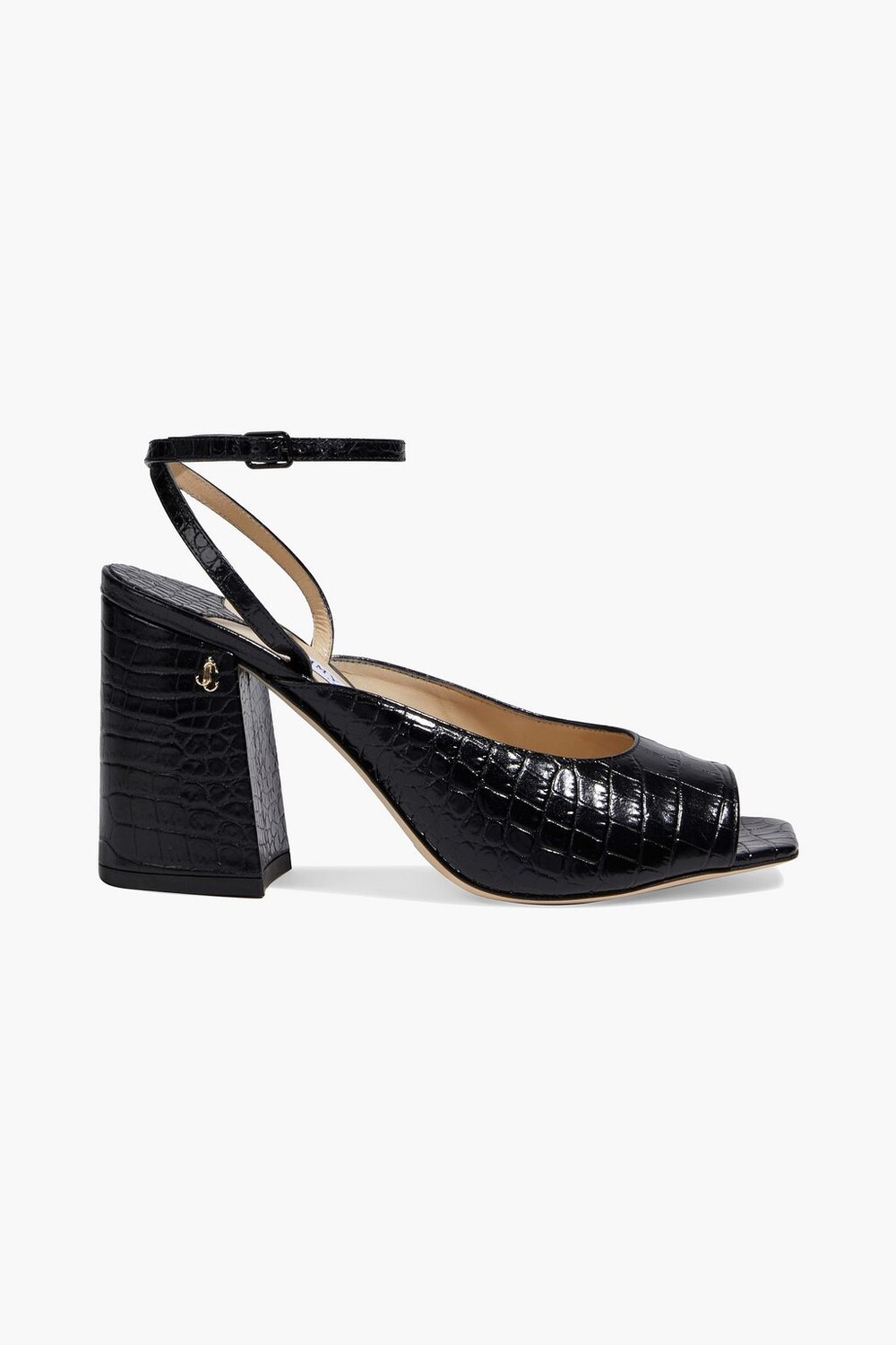 

Сандалии Jassidy 85 с тиснением под кожу крокодила JIMMY CHOO, черный