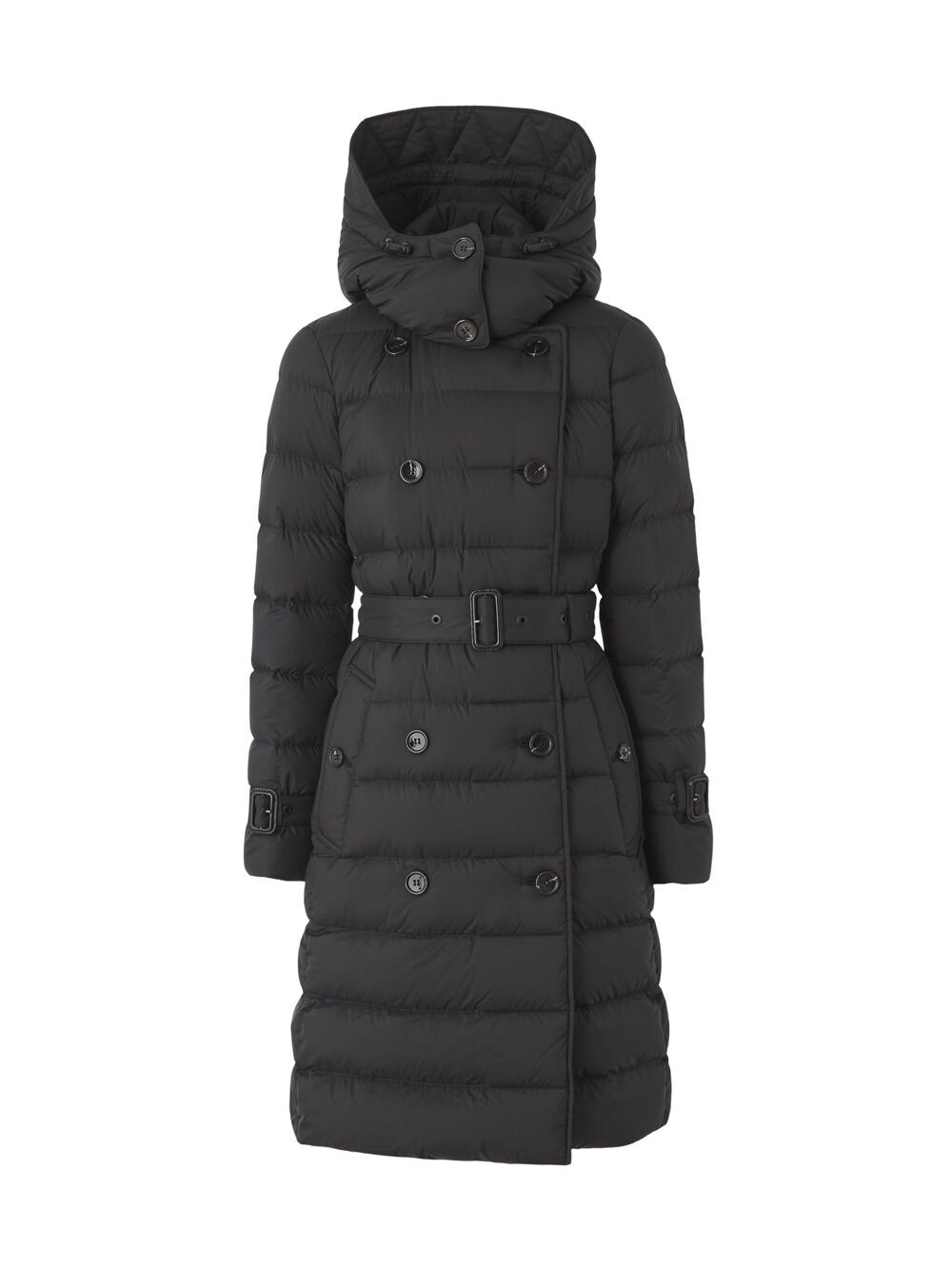 

Длинный пуховик с логотипом Ashwick Burberry, черный