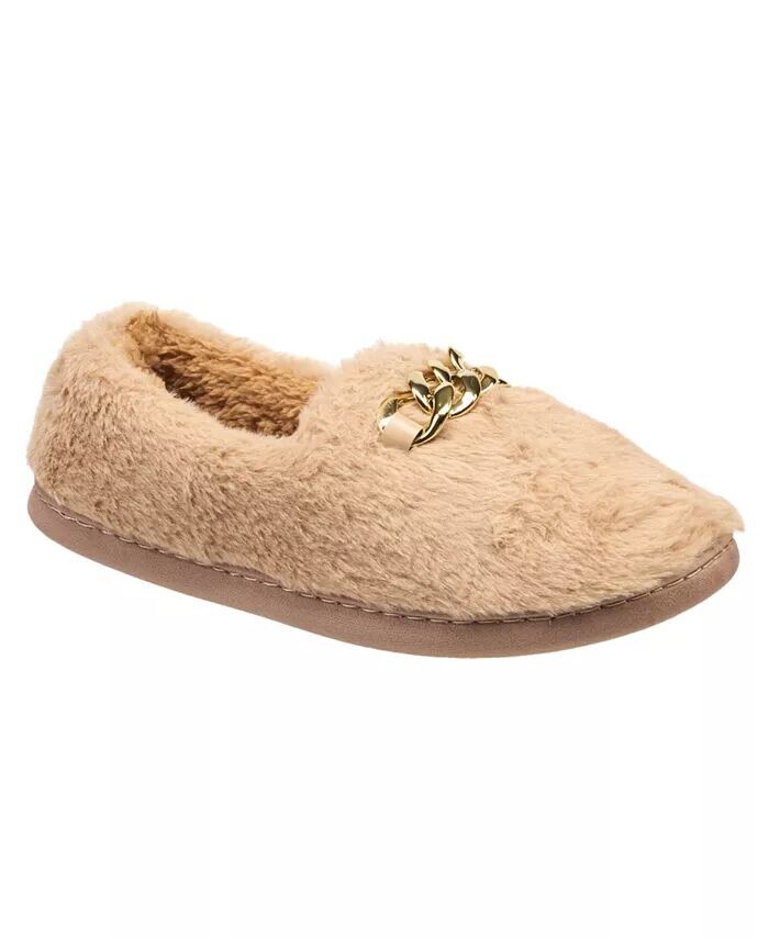 

Женские пушистые лоферы с цепочкой Nine West, коричневый
