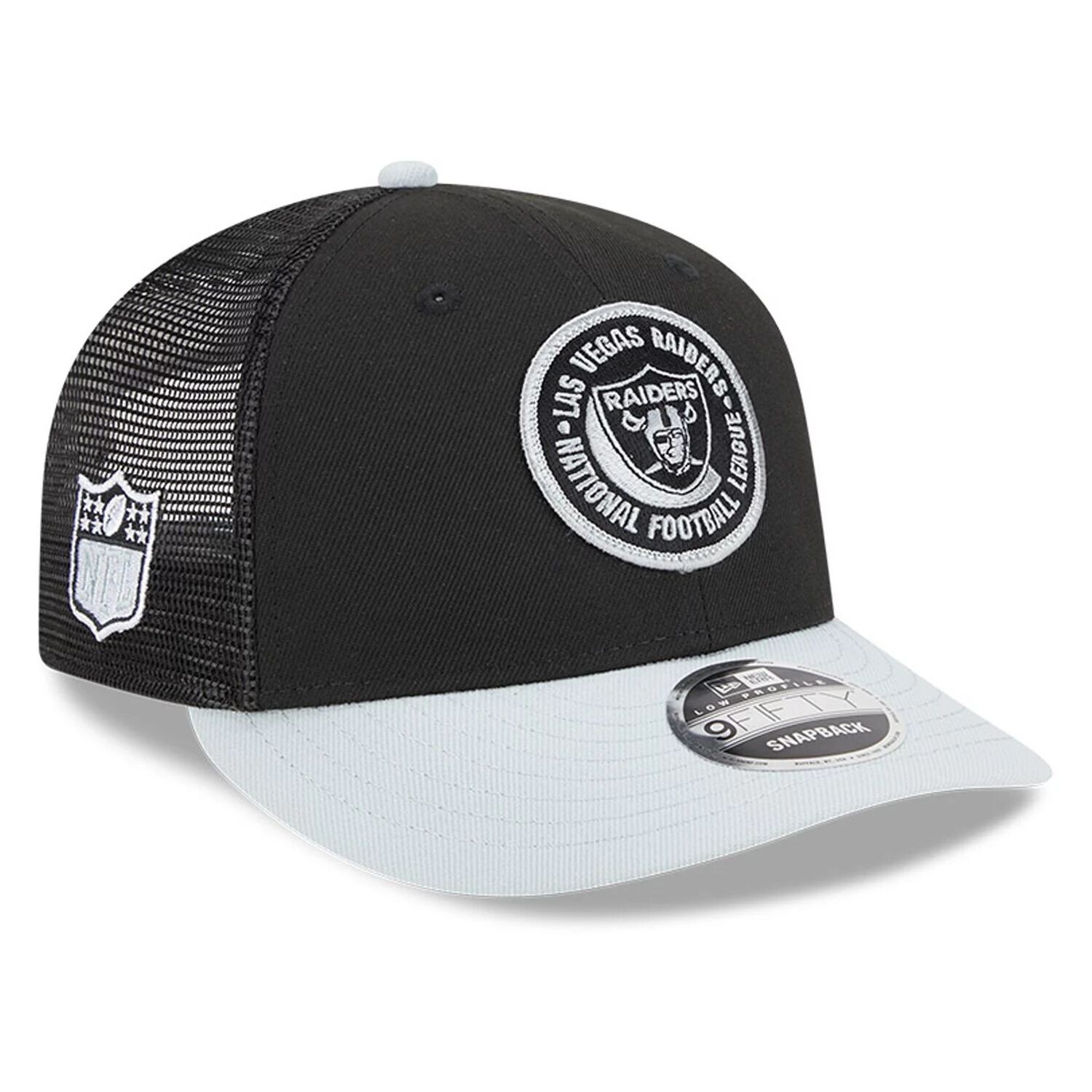 

Мужская кепка New Era черная/серая Las Vegas Raiders 2023 Sideline Low Profile 9FIFTY Snapback Hat