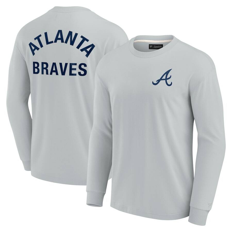 

Футболка с длинным рукавом Fanatics Signature Atlanta Braves, серый
