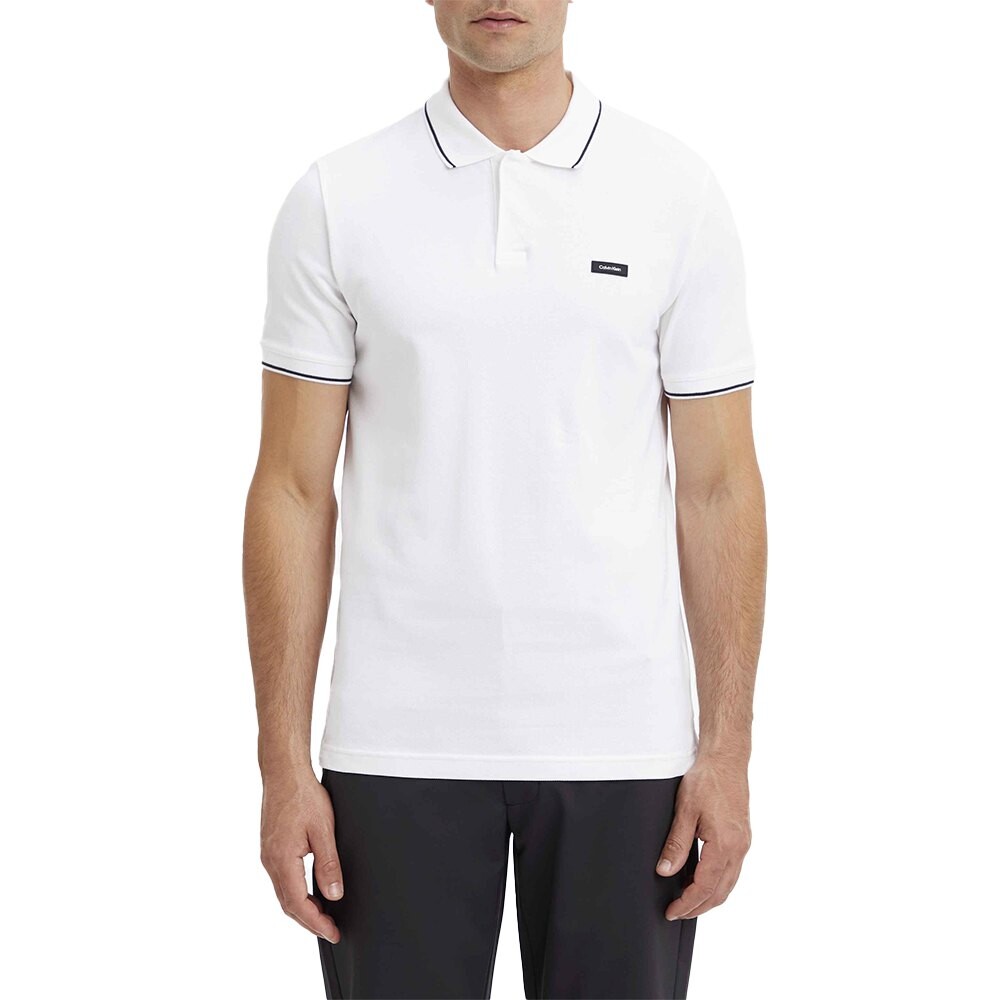 

Поло с коротким рукавом Calvin Klein Stretch Pique Tipping Slim, белый