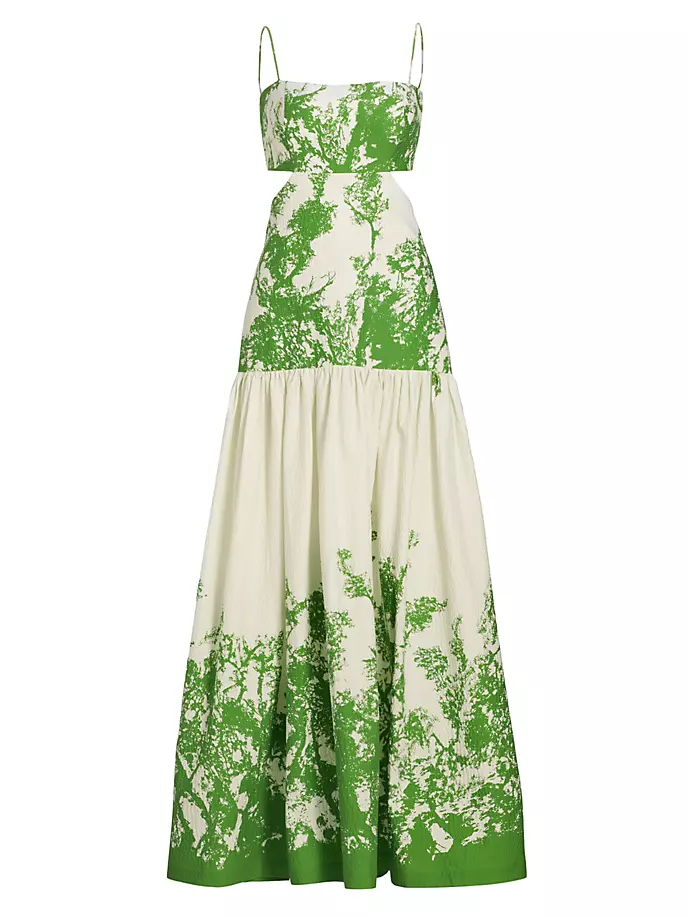 Хлопковое платье макси с цветочным принтом Shannon Silvia Tcherassi, цвет green cyprus top 10 cyprus