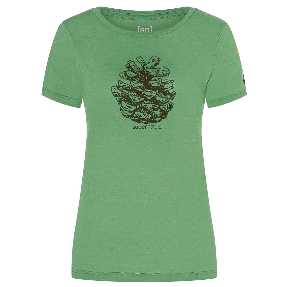 Рубашка из мериноса Super Natural Women's Pine Cone Tee, цвет Loden Frost/Stone Grey