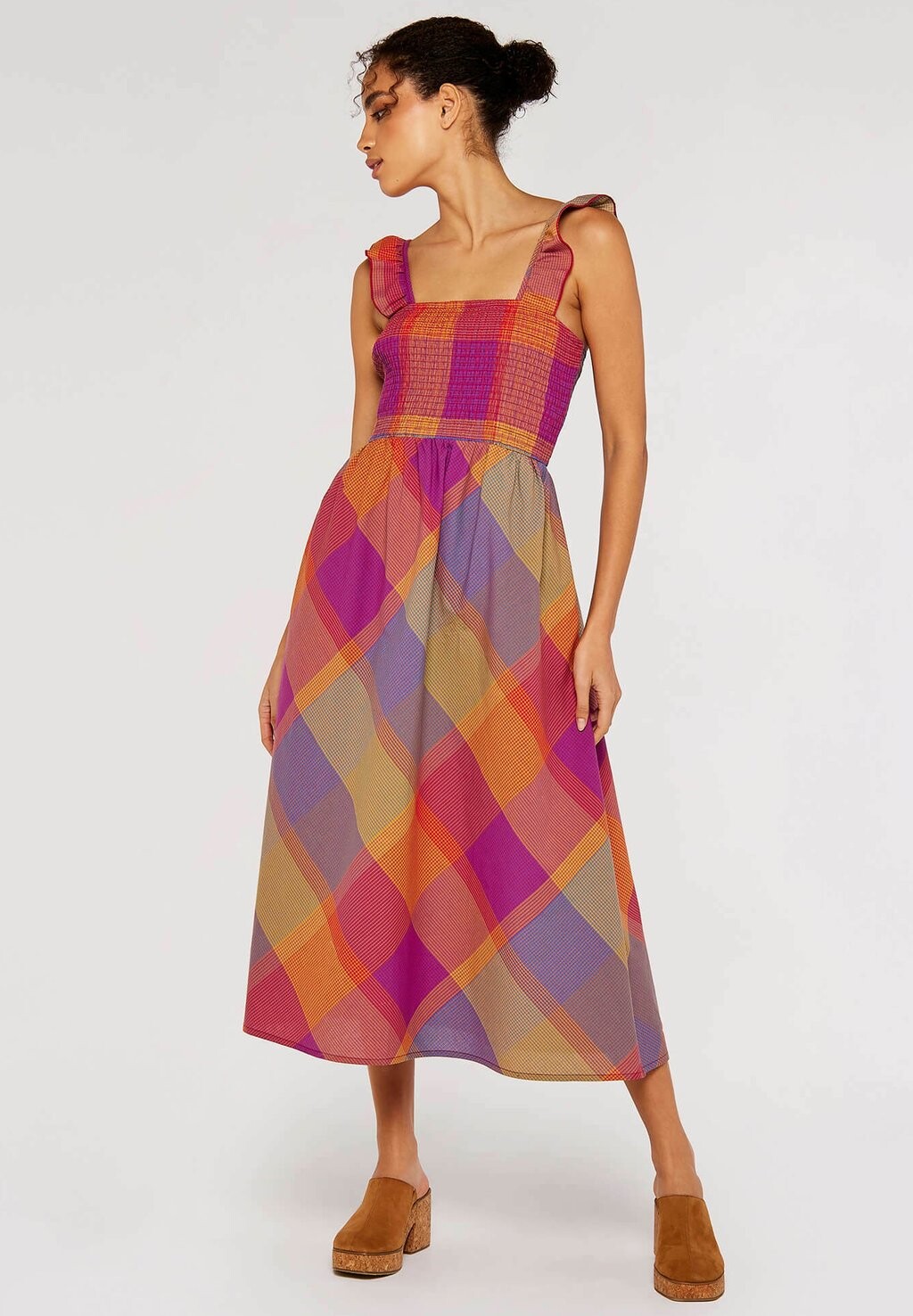 

Повседневное платье PLAID MIDI Apricot, цвет pink