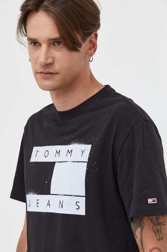 

Хлопковая футболка Tommy Jeans, черный