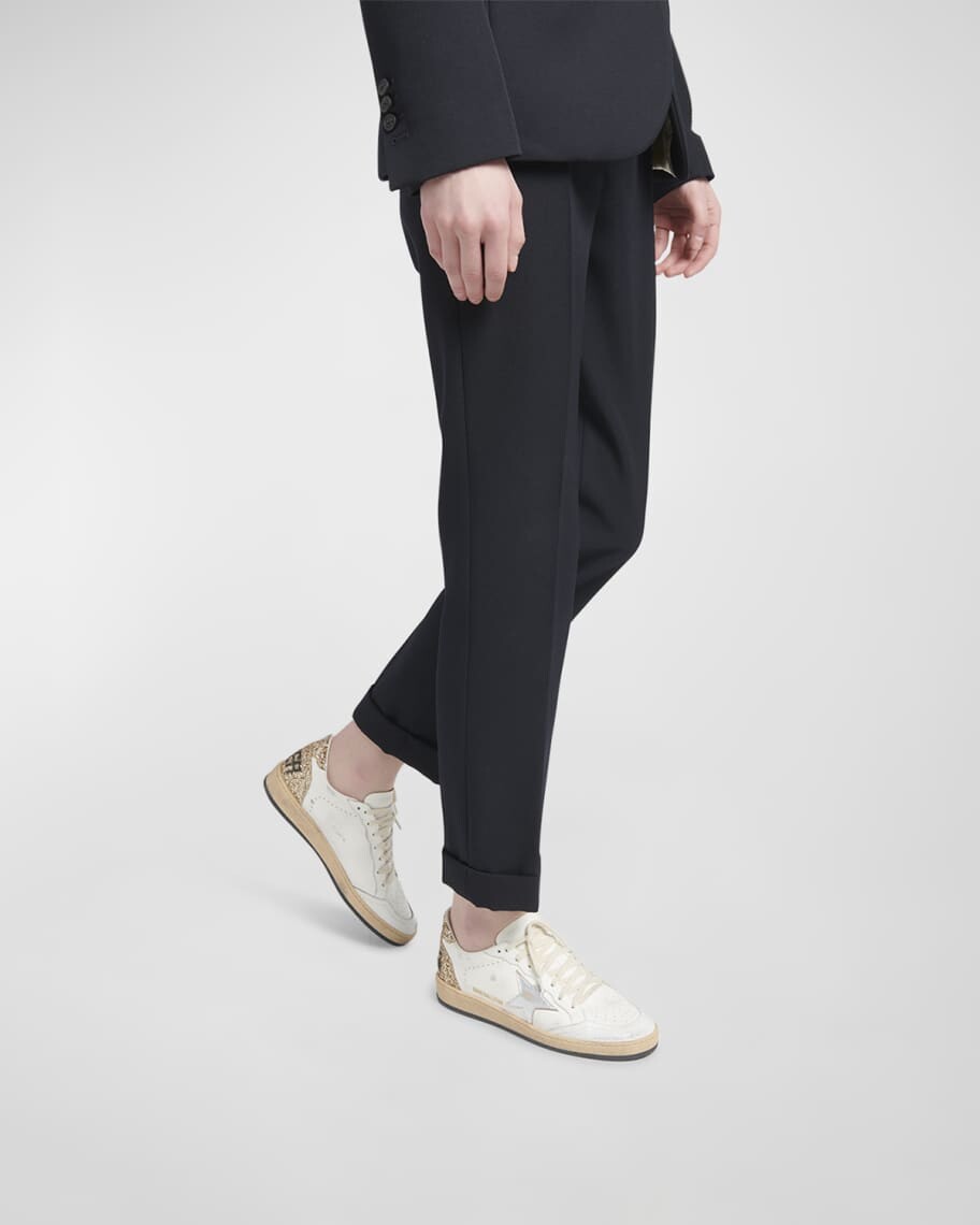 

Низкие кеды Ballstar из смешанной кожи Golden Goose