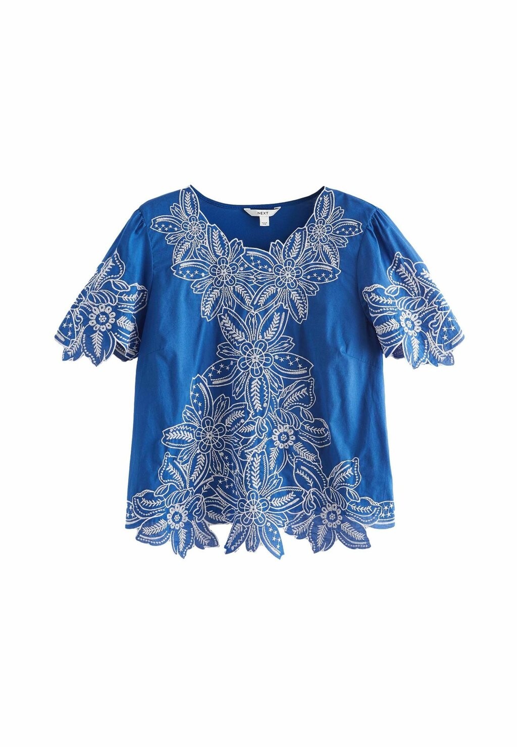 

Блуза SHORT SLEEVE EMBROIDERED REGULAR FIT Next, синий