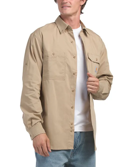 

Рубашка свободного кроя из тканой ткани Force Carhartt, цвет Dark Khaki