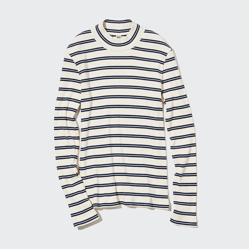 

Женская футболка Uniqlo в рубчатую полоску, белый