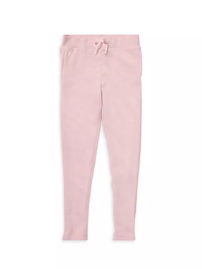 Махровые флисовые леггинсы для маленьких девочек и девочек Polo Ralph Lauren, розовый