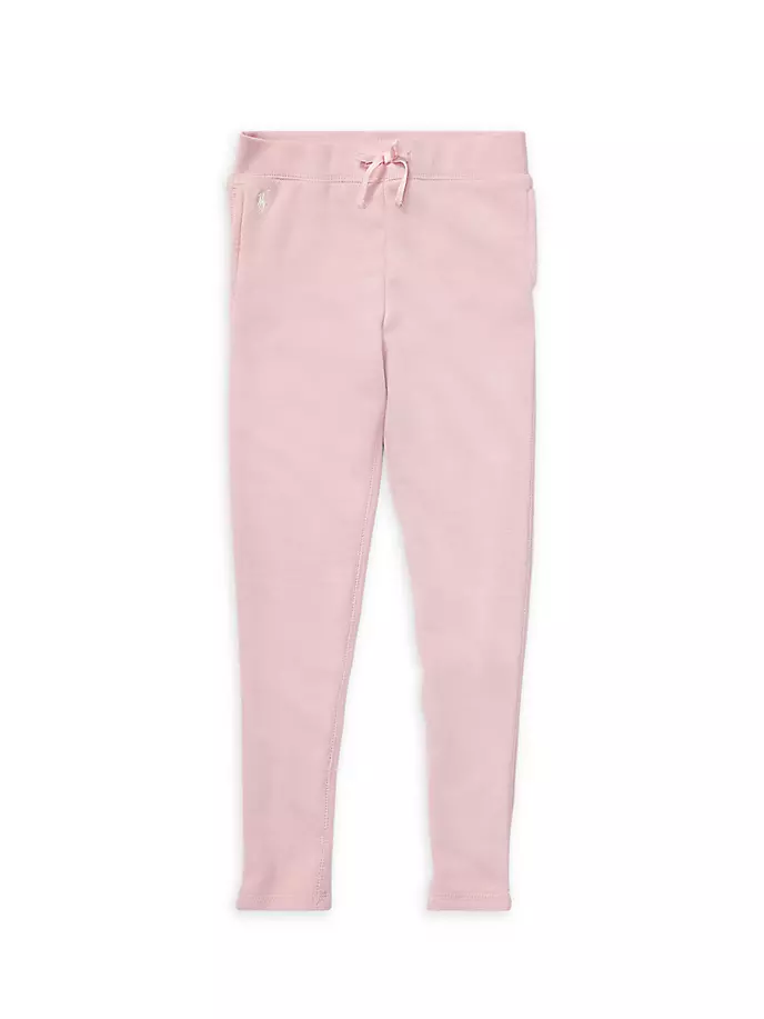 

Махровые флисовые леггинсы для маленьких девочек и девочек Polo Ralph Lauren, розовый