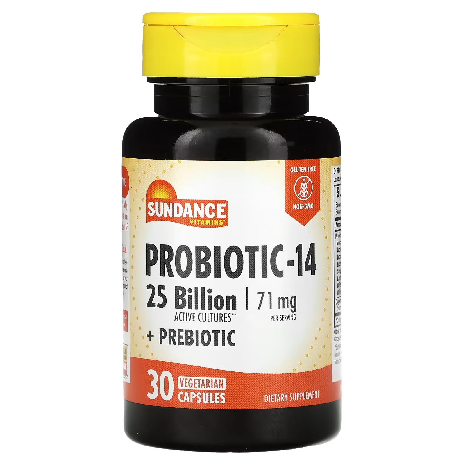 Витамины пробиотик-14 Sundance Vitamins 71 мг, 30 вегетарианских капсул
