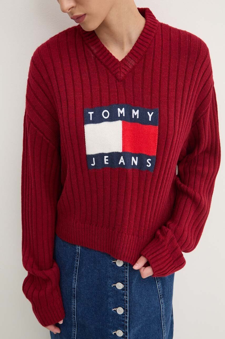 

Свитер Томми Джинс Tommy Jeans, гранатовый