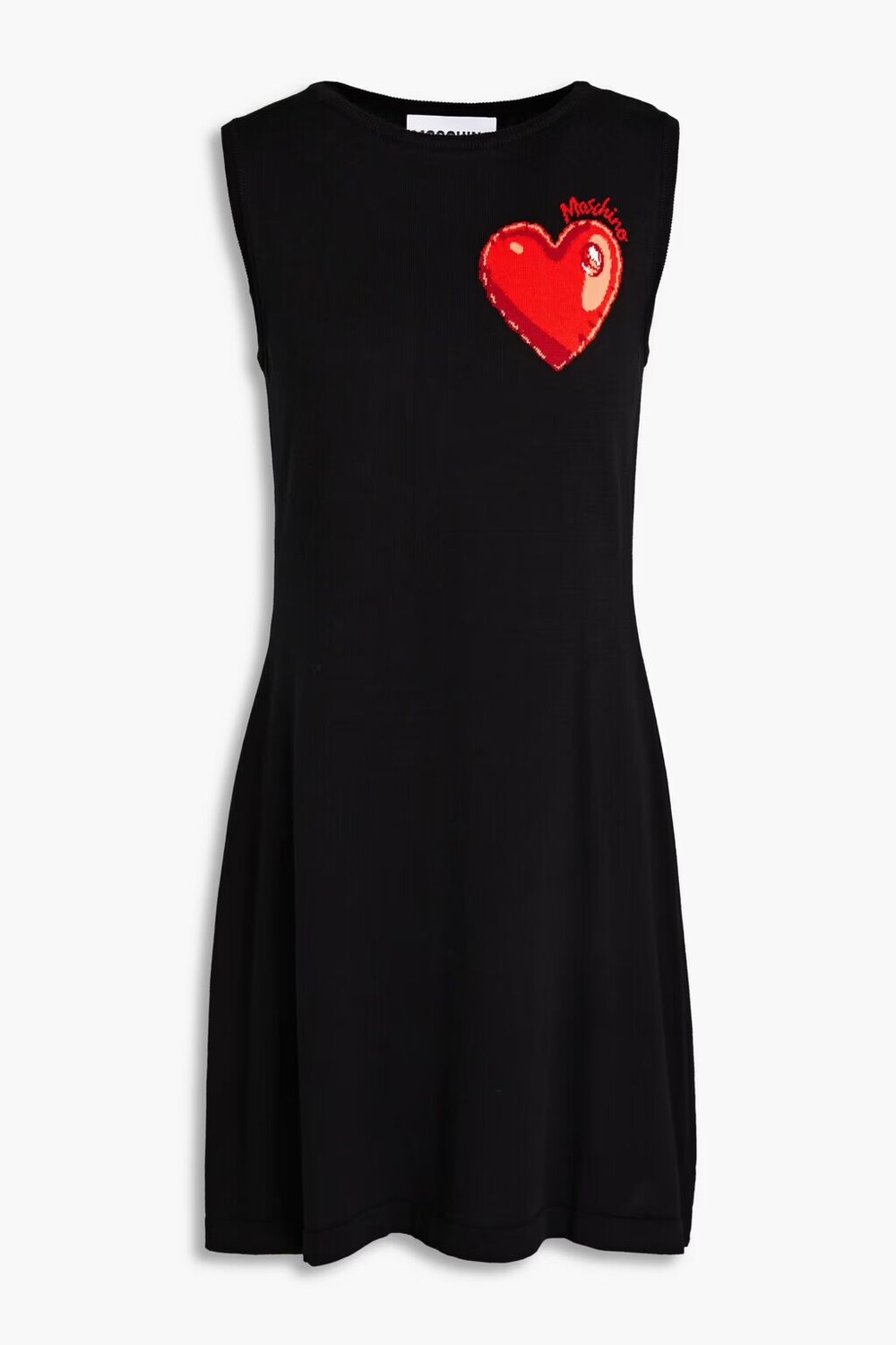 

Платье мини из хлопка интарсии Moschino, черный