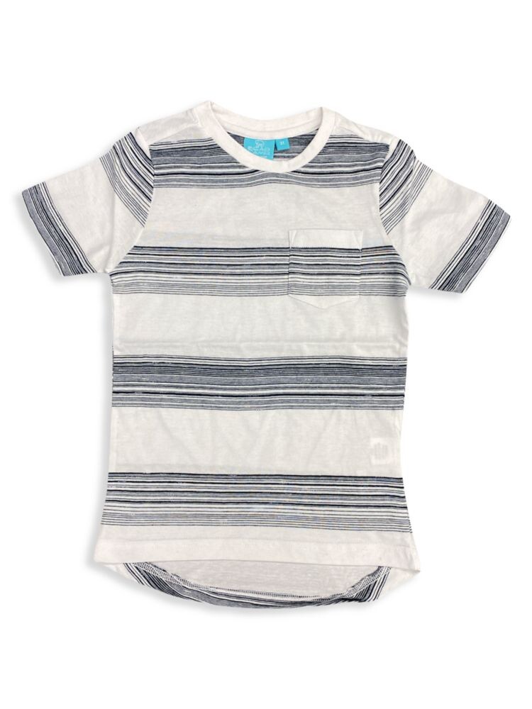 

Полосатая футболка Little Boy's Shai Yarn Dye Bear Camp, цвет White Grey