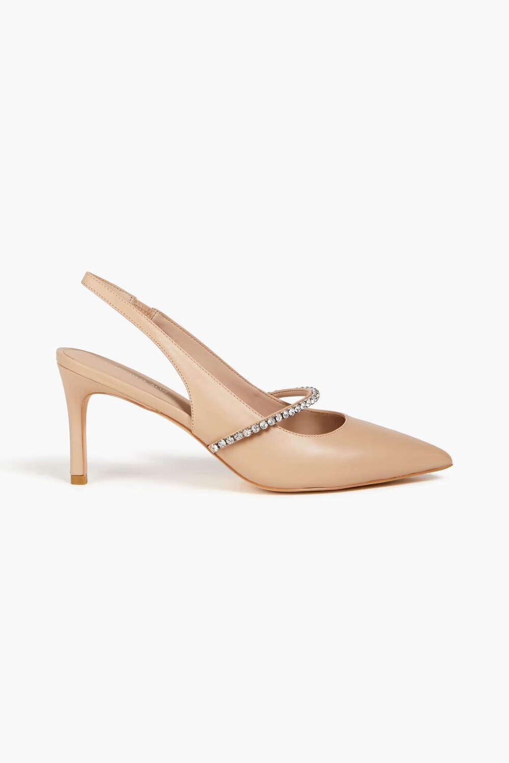 

Кожаные туфли Crystalline 75 с пяткой на пятке с украшением Stuart Weitzman, бежевый