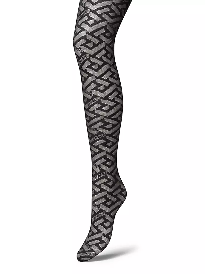 

Колготки с монограммой La Greca Versace, цвет nero