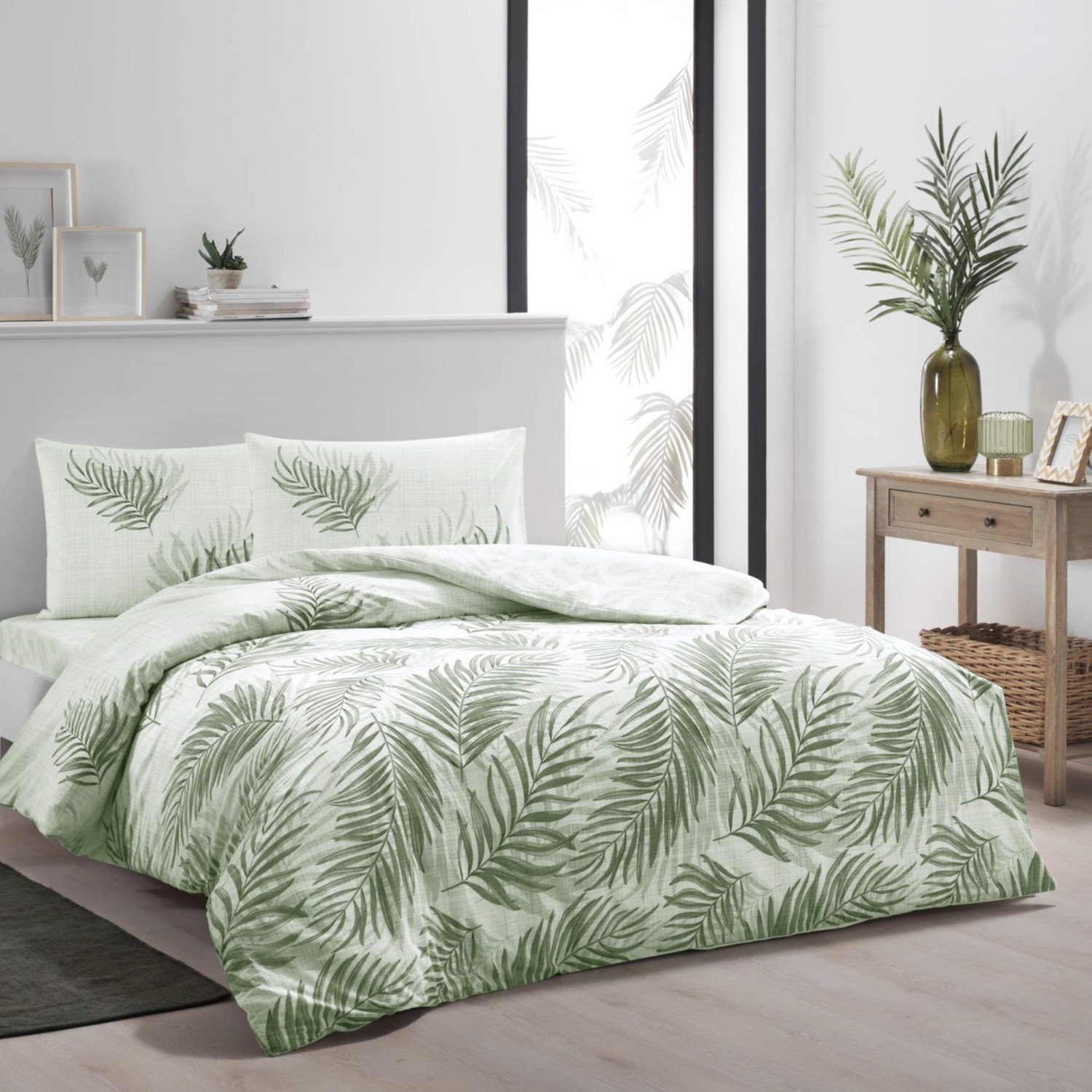 Комплект постельного белья Tac Lenora Ranforce, зеленый комплект постельного белья tac gaia ranforce зеленый