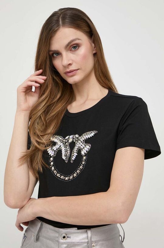 

Хлопковая футболка Pinko, черный