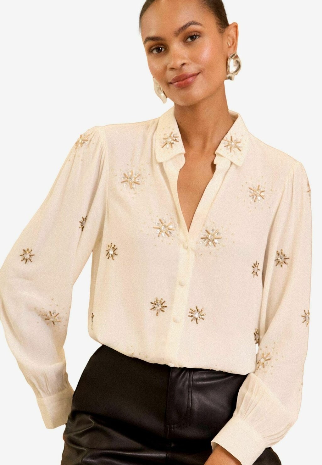 

Блузка на пуговицах EMBELLISHED REGULAR FIT Love & Roses, кремовый