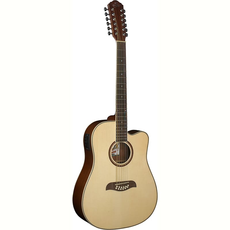 Акустическая гитара Oscar Schmidt OD312CE 12-String Cutaway Acoustic Electric Guitar, Natural mz chg 12 3skull2 grey чехол для гитары дредноут mezzo