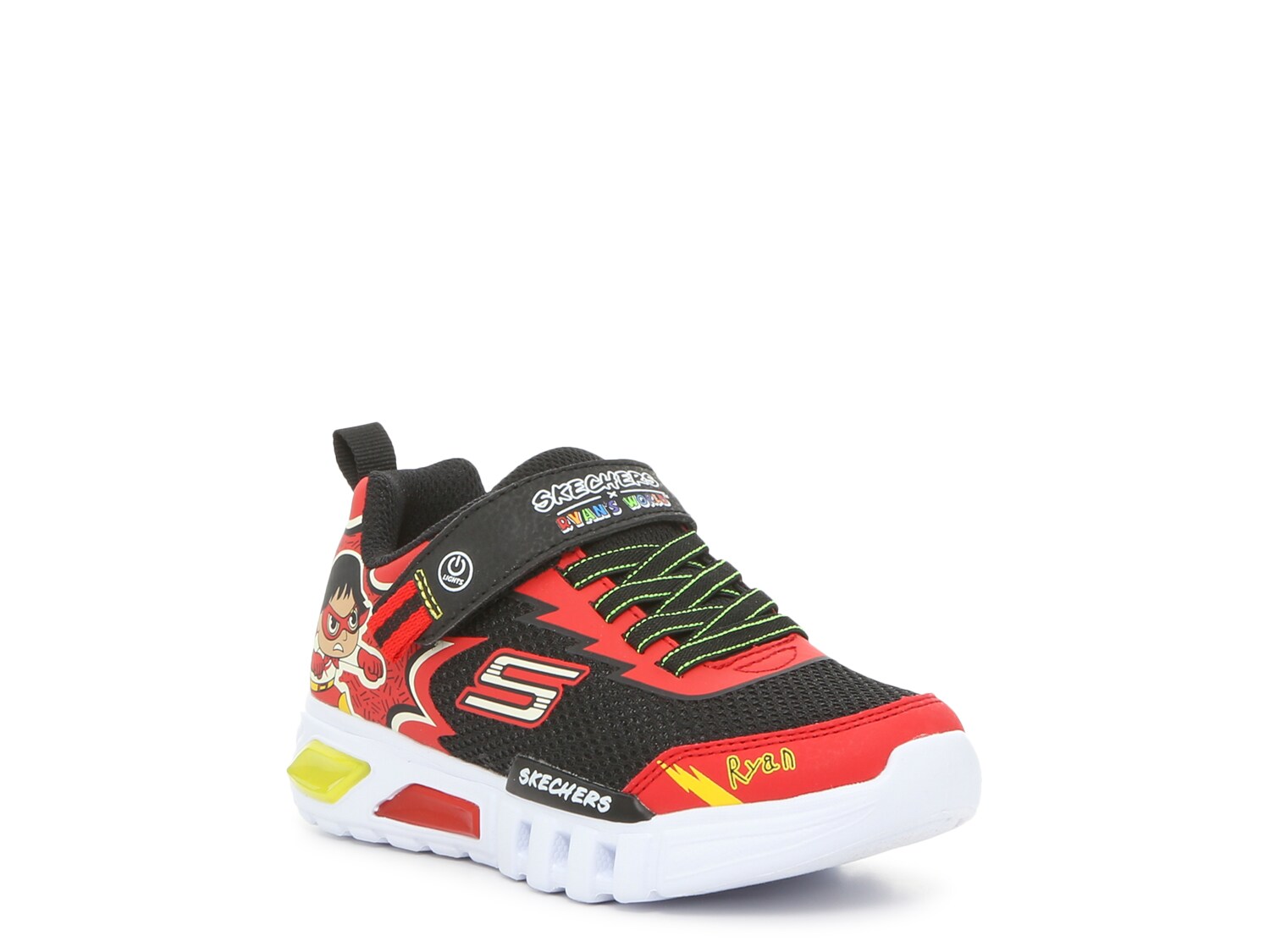 Кроссовки детские Skechers S Lights Flex Glow Hero Speed, черный / красный