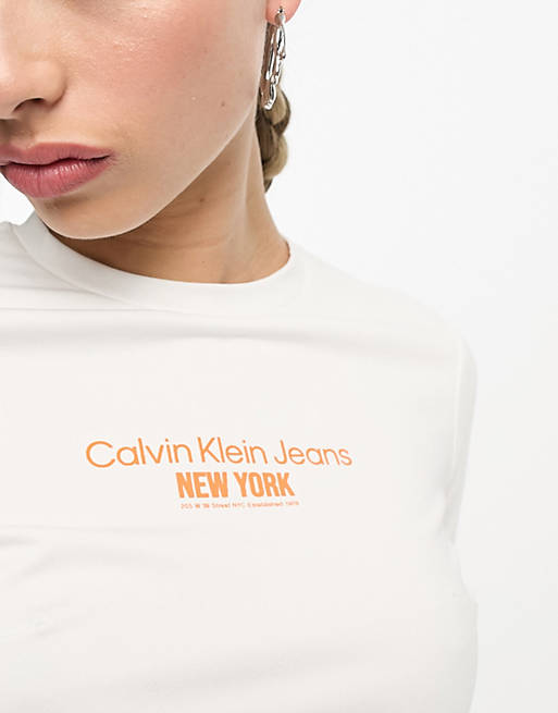 Белый топ-бюстье на косточках Calvin Klein Jeans