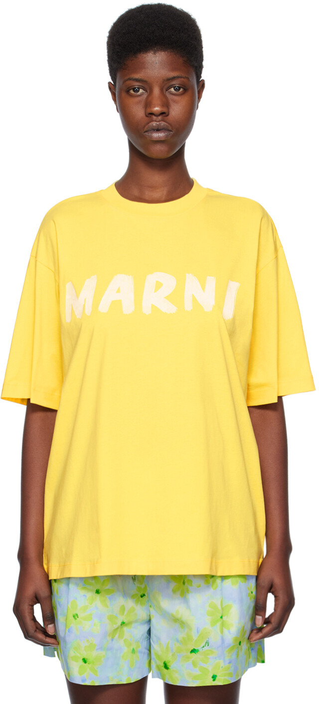 

Желтая футболка с принтом Marni