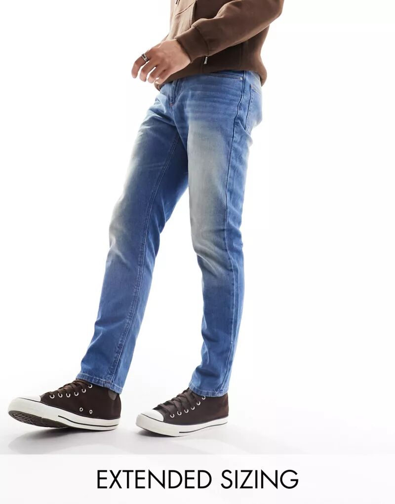 цена Голубые узкие джинсы ASOS
