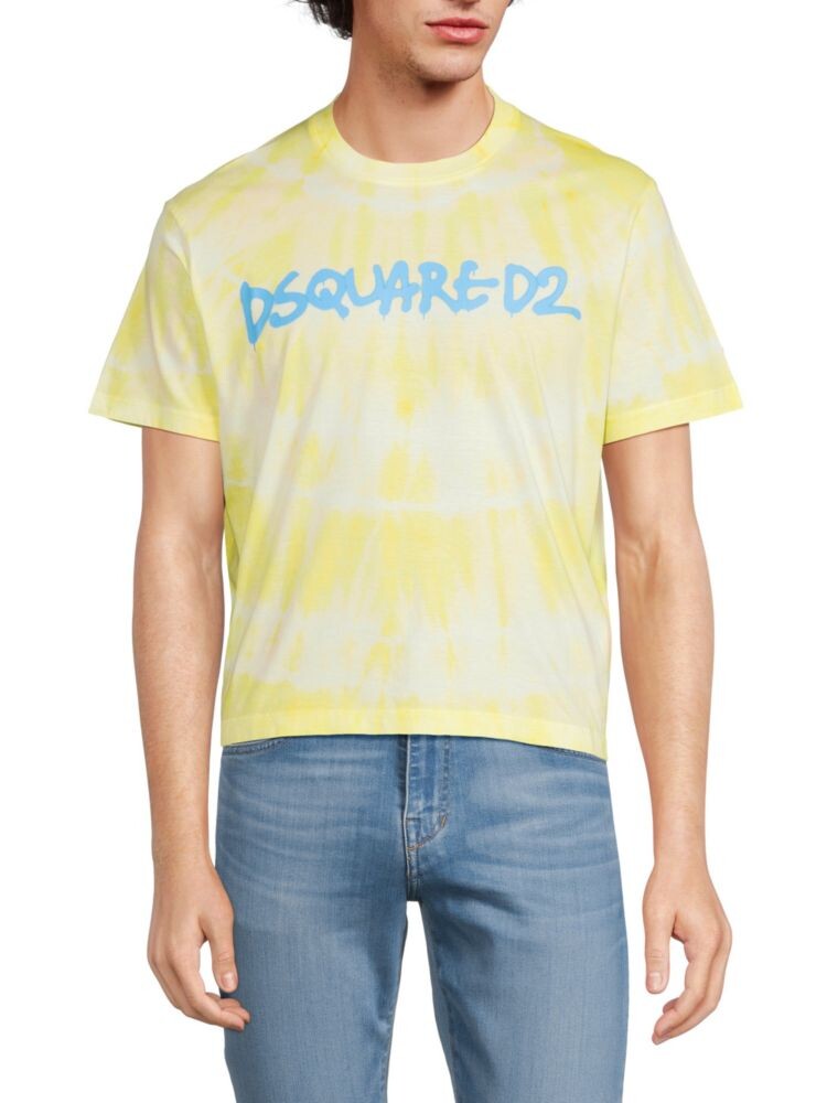 

Футболка с логотипом тай-дай Dsquared2, желтый