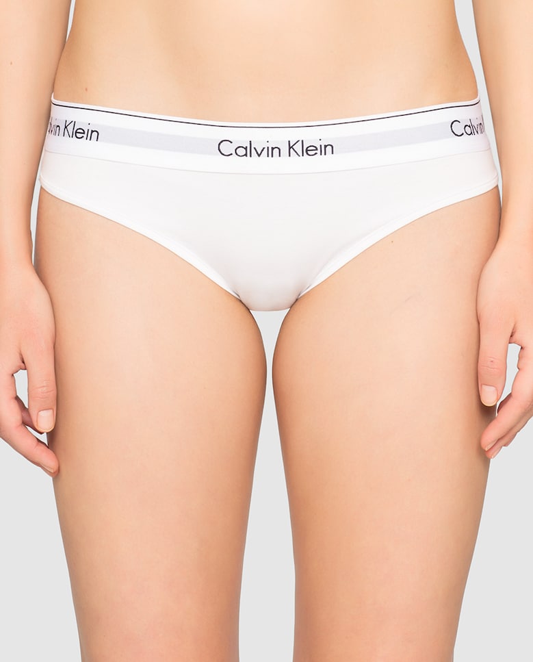 

Женские хлопковые трусики Calvin Klein с однотонным вырезом бикини Calvin Klein, белый