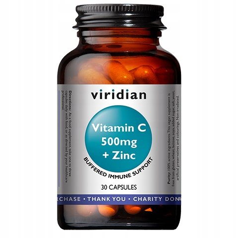Viridian, Витамин С 500 мг с цинком, 30 капсул. витамин с с селеном и цинком 30 шт капсулы