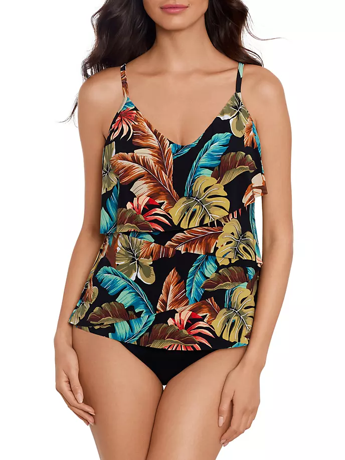 

Топ танкини Aloe Chloe Palm Magicsuit Swim, Plus Size, черный