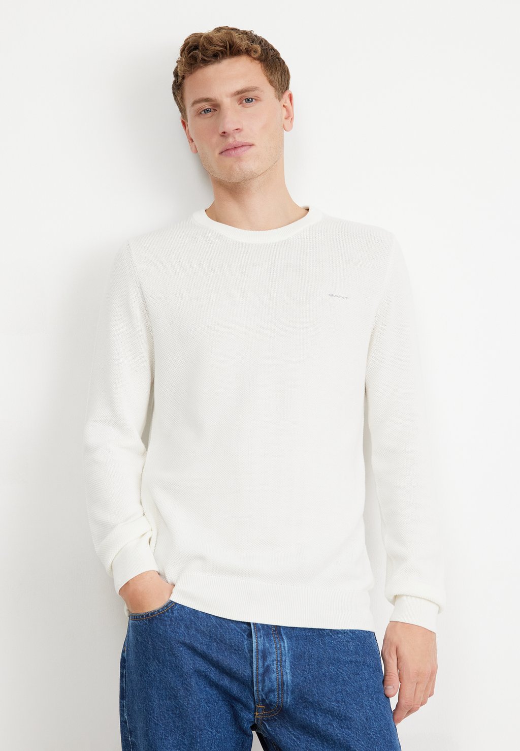 Вязаный свитер C-NECK GANT, цвет weiß